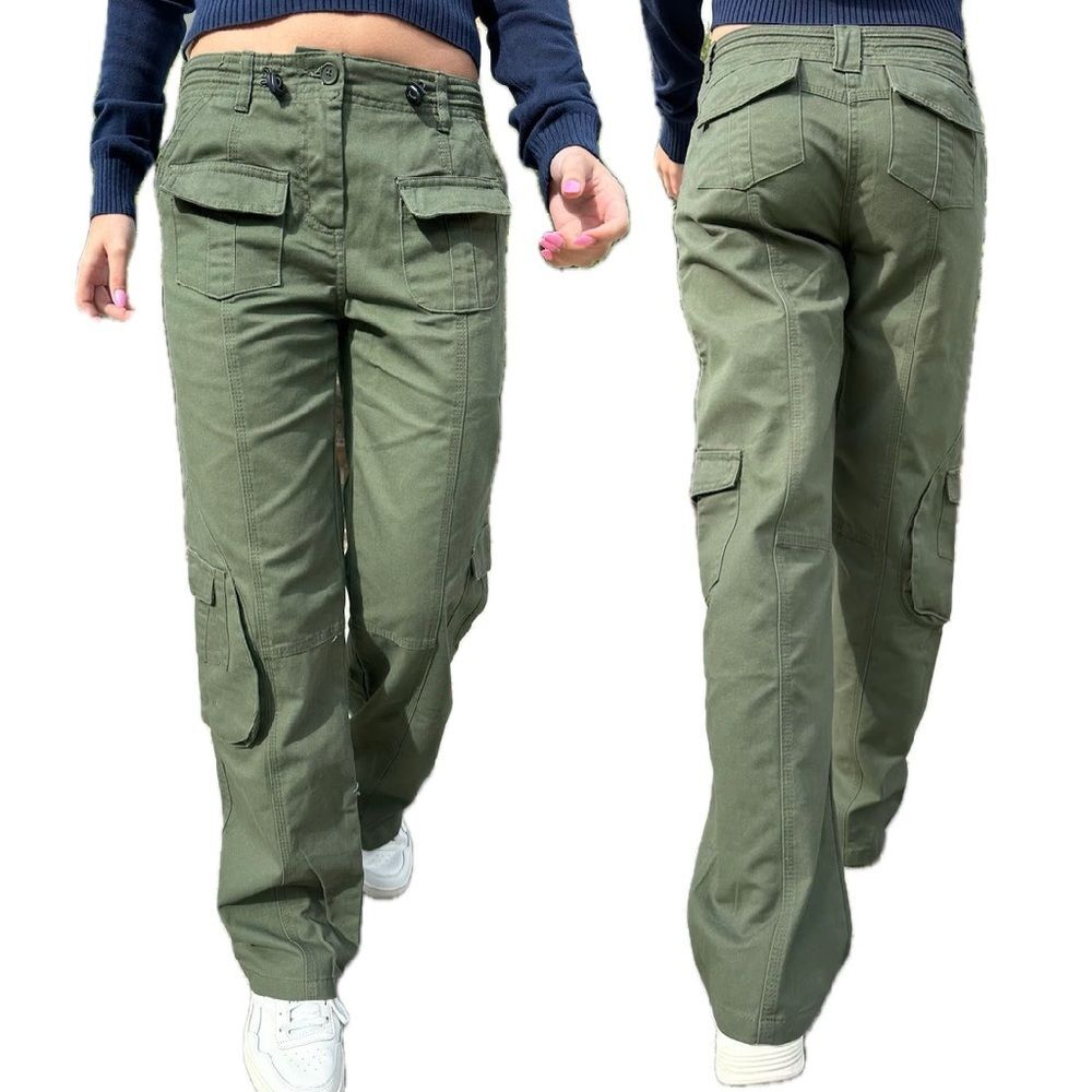 Brandy Melville Kim Cargo Pants in Military Green